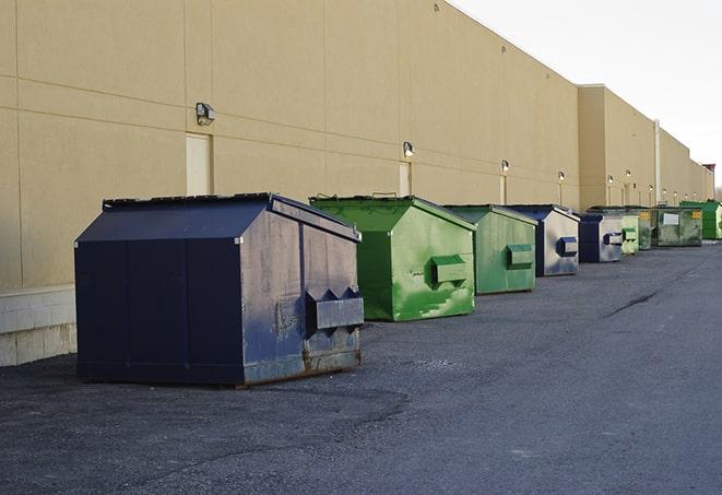 large construction dumpster positioned on a city street in Georgetown